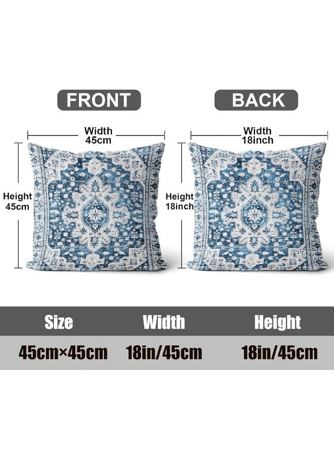 Optico Boho Throw Pillow Covers 18x18 inch Set of 4,Bohemian Vintage Carpet Pattern Antique Ethnic Decor Double Sided Pattern Cushion Cover Soft Pillow Case Living Sofa Room Bed Square Pillow Cover - Image 2